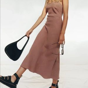 Verge Girl Pinot Noir Mauve Bias Cut Midi Dress